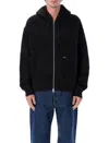 Huf Brushed Fleece Jacket With Kangaroo Pockets In Black