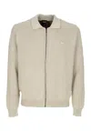 Huf Cardigan Man Anton Zip Overdyed Sweater Putty In Putty