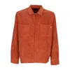 Huf Cornelius Men's Long Sleeve Shirt Zip Shirt Rust In Rust