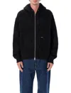 Huf Brushed Fleece Jacket With Kangaroo Pockets In Black
