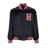 Huf Crackerjack Men's Bomber Jacket Satin Baseball Jacket Black In Black