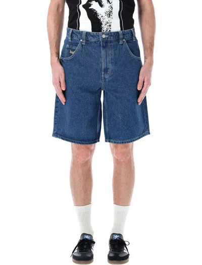 Huf Cromer Denim Shorts In Stone Wash Indigo