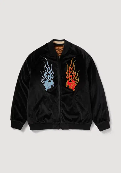 Huf Destructive Sukajan Jacket In Black