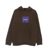 Huf Essentials Box Logo Men's Hoodie P/o Hoodie Brown In Brown
