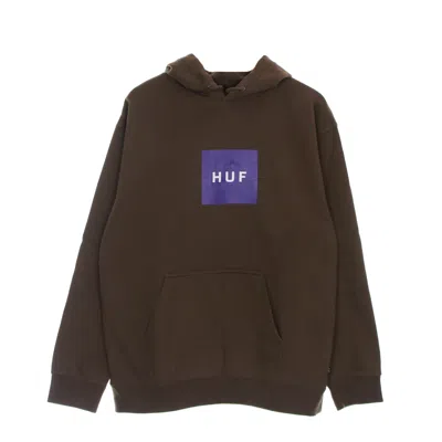Huf Essentials Box Logo Men's Hoodie P/o Hoodie Brown