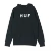 Huf Essentials Og Logo Men's Hoodie Black In Black