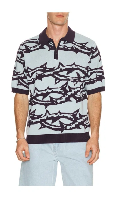 Huf Fantasies Knit Polo In Blue