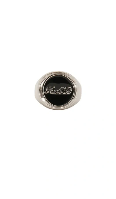 Huf Good Luck Flip Ring In Metallic Silver