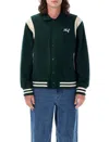 Huf College Man Song Varsity Jacket Hunter Green In Black