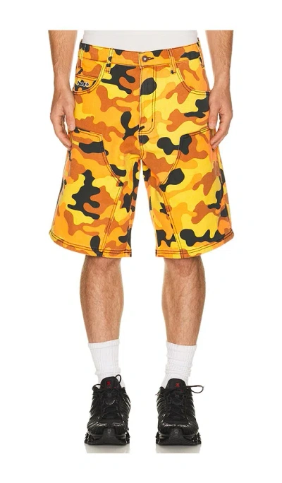 Huf Kinda Loose Double Knee Camo Short In Yellow
