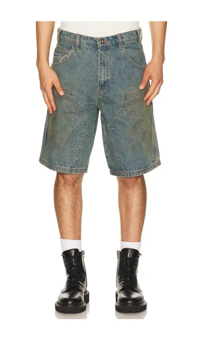 Huf Kinda Loose Double Knee Short In Blue
