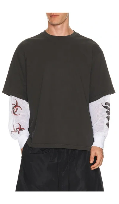 Huf Leon Long Sleeve Double Layer Top In Gray