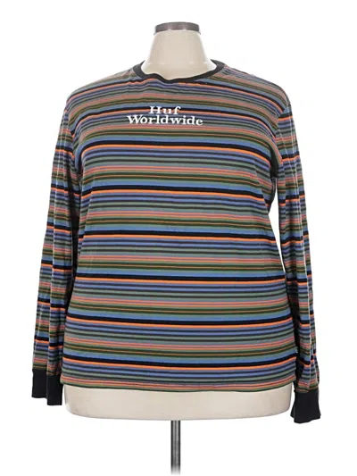 Pre-owned Huf Long Sleeve Top Gray Mock Neckline Tops
