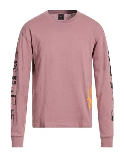 Huf Man T-shirt Antique Rose Size M Cotton In Pink