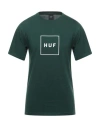 Huf Man T-shirt Dark Green Size S Cotton
