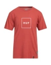 Huf Man T-shirt Rust Size L Cotton In Red
