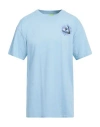 Huf Man T-shirt Sky Blue Size L Cotton In Blue