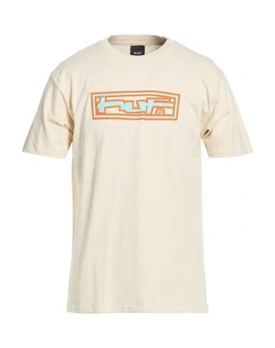 Huf Man T-shirt Beige Size Xl Cotton In Neutral
