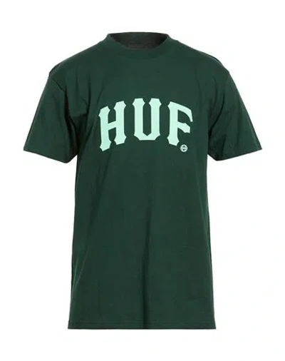 Huf Man T-shirt Dark Green Size M Cotton
