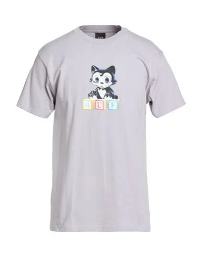 Huf Man T-shirt Grey Size M Cotton In Gray