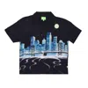 Huf Manhattan Men's Short Sleeve Shirt S/s Top Shirt Black In Black