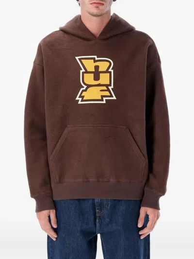 Huf Megablast Reverse Fleece Hoodie In Brown