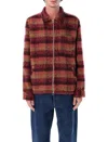 Huf Megablast Plaid Fuzzy Jacket In Purple