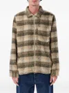 Huf Relaxed Fit Brown Fuzzy Plaid Jacket In Brown