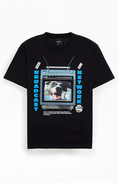 Huf Men's Broadcast Boxy T-shirt In Black