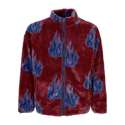 Huf Men's Flamin Zip Sherpa Fleece Berry Bear