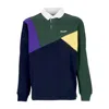 Huf Men's Long Sleeve Polo Mixed Up L/s Knit Polo Navy In Navy