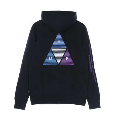 Huf Men's Prism Triple Triangle Full Zip Hoodie In Navy Blazer