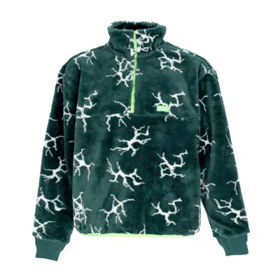Huf Men's Quake Sherpa 1/4 Zip High Neck Sweatshirt Forest Green