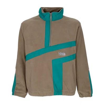 Huf Men's Range Quarter Zip Polar Fleece Turtleneck Sweatshirt Olive