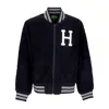Huf Men's Sherpa Varsity Jacket Black In Black