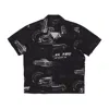 Huf Men's Short Sleeve Shirt Drop Top Resort Shirt Black In Black