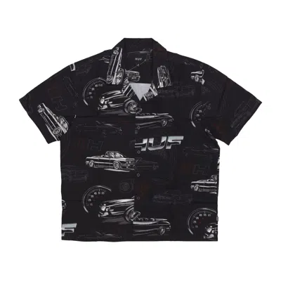 Huf Men's Short Sleeve Shirt Drop Top Resort Shirt Black
