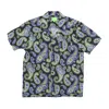 Huf Men's Short Sleeve Shirt Paisley Woven Top Black In Black