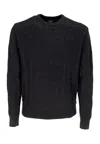 Huf Men's Sweater Interlaced Jacquard Overdyed Crew Black In Black