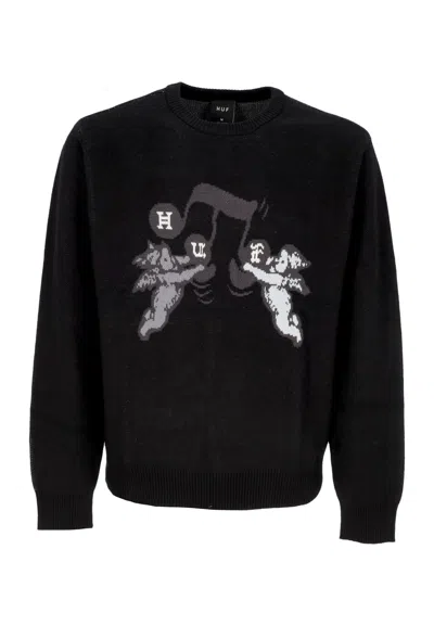 Huf Men's Sweater Song Intarsia Sweater Black