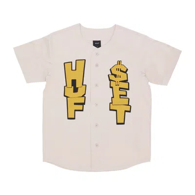 Huf Men's Team Baseball Jersey Bone Button Jacket