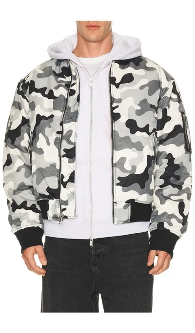 Huf Olympia Camo Flight Jacket In Black