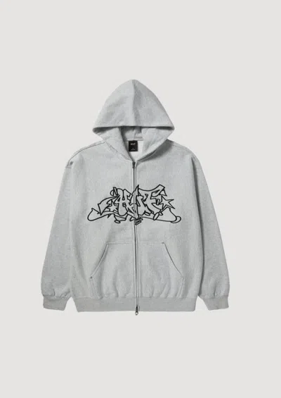 Huf Outlines Heavy Weight F/z Fleece In Gray