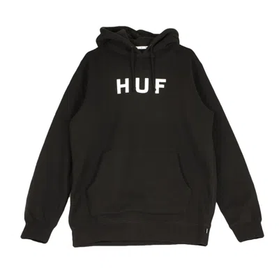 Huf Pohm Men's Hooded Sweatshirt Pullover Hood In Nero/bianco