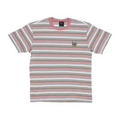 Huf Pot Head Striped Knit Top Cream Men's T-shirt In Pink