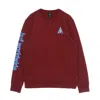 Huf Prism Triple Triangle Crew Bloodstone Men's Crewneck Sweatshirt In Burgundy
