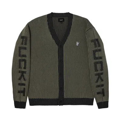 Pre-owned Huf Repeater Cardigan 'asphalt' | Grey | Men's Size S In Gray