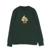 Huf Roasted Crew Men's Crew Neck Sweatshirt Dark Green In Green