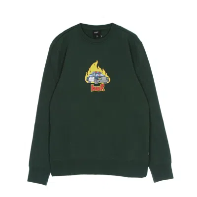 Huf Roasted Crew Men's Crew Neck Sweatshirt Dark Green