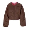Huf Short Women's Paisley Satin Bomber Brown Jacket In Brown